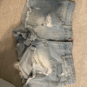 Light blue jean shorts